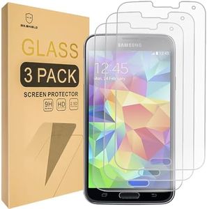 Mr.Shield [3-Pack] Designed for Samsung Galaxy S5 [Tempered Glass] Screen Protector [0.3mm Ultra Thin 9H Hardness 2.5D Round Edge] with Lifetime Replacement