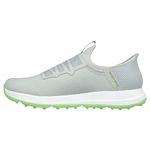 Skechers Men's Go Elite 5 Slip in Twist Fit Waterproof Golf Shoe Sneaker, Gray/Lime Spikeless, 12 Wide