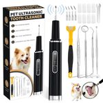 Dog Plaque Remover for Teeth,Dog Teeth Cleaning Kit,6 Modes Pet Ultrasonic Tooth Cleaner,Dogs & Cats Dental Cleaning Tools,Dog Tooth Brushing Kit with LED Light,Clean Pet Teeth Health