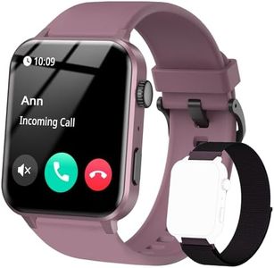 IOWODO Smart Watch for Men Women(Answer/Make Call) - 1.85''HD Screen with AI Voice Assistant, SpO2/Sleep Monitor, 100+ Sports Modes, Smartwatch for Android and iOS (2 Straps)