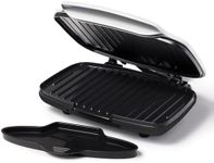 Starfrit Grill And Panini Press With Ceramic Coating - Non-Stick Coating - PFAS-Free - Removable Fat And Oil Collection - White