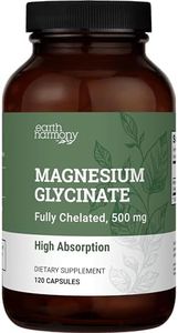 Chelated Magnesium Glycinate 500mg - High Absorption Magnesium Supplement For Women and Men - Heart, Nerve And Bone Support - Helps Cramp Defense For Leg Cramps, Pure Magnesium For Sleep - 60 Capsules