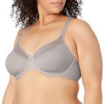 Bali Womens One Smooth U Ultra Light Bra, Underwire T-Shirt Bra, Convertible Straps, DF3439, Crystal Grey, 38C