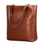 Kattee Vintage Genuine Leather Tote Shoulder Handbag for Woman With Adjustable Handles