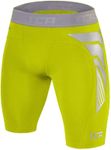 TCA Mens' and Boys' CarbonForce Pro Compression Base Layer Shorts Thermal Under Gear - Lime Punch, M