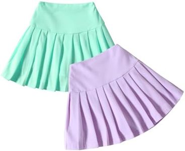 Neutocd Toddler Baby Girls Skirts Skorts Elastic High Waist Plain Pleated Skirts for Girls Running Sports Tennis Skater Skirt