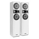 Fenton SHF700W Floor Standing Tower Speakers, Dual 6.5" Home Hi-Fi, White Pair