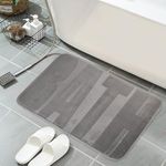 HomeCloud Memory Foam Bath Mat | Step into Luxury and Safety with Our Non-Slip, Washable, and Soft Floor Mat - Transform Your Shower, Bathroom, and Floor Experience | 60x40cm | 12mm Thickness | 210g | Grey