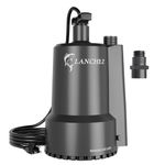 Lanchez Sump Pump Submersible 1/2 HP 2301 GPH 31FT, Utility Pump for Water Removal, Water Pump for Pool Draining, Submersible Pump for Garden Pond Flooded Basement Water Transfer Black