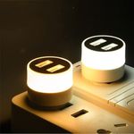 Sarvadeshi USB Plug Lamp Computer Mobile Power Charging USB Book Lamps LED Eye Protection Reading Light, Desktop-USB Port Extension with Light, Multi 2 Port Mini USB Splitter Adapter Extension (2PCS)