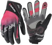 Oumurs Motorcycle Gloves for Women, Cycling Gloves for Outdoor Sports On-Road/Off-Road/Mountain Motorcycle Motorcross Motorbike Dirt Bike Bicycle Racing ATV UTV, Pink, L