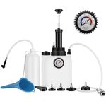 LERNOU 3L Brake Bleeding Kit, Manual Brake Fluid Pressure Pump with 1L Car Brake Bleeder Bottle and 4 Master Cylinder Adapters Suitable for Most European Models and Car Clutch ABS Systems