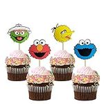 48PCS Sesame Elmo Inspired Cupcake 