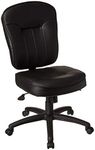 Boss Office Products Leather Adjustable Task Chair Without Arms, Black, B563