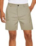 PULI Golf Shorts for Men 7 Inch Inseam Lightweight Summer Hiking Flat Front Casual Work Workout Outdoor with Pockets Khaki 32