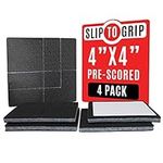 SlipToGrip Non Slip Furniture Gripper Pads | Non Skid Surface Pads Stop Sliding | Pre-Scored Multi Pack with 3/8" Felt Core (4 Pads) | Create Custom Sizes 4", 2", 1" | Anti Slip Rubber Protects Floors