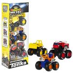 Tonka Monster Metal Movers 3-Pack Front Loader, Fire Truck & Cement Mixer