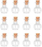 Magic Season Tiny Decorative Glass Bottles 12 Pcs (Tiny Flat-Bottomed Potion Bottles)