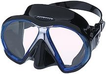 ATOMIC AQUATICS SubFrame Scuba Diving Mask with UltraClear Lenses | Durable Indestructible Two-Window Swimming Mask for Snorkeling, Regular Fit, Black/Blue