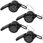 4 Pack, Stainless Steel Lanyard Whistle Gift for Coach with A Word A Great Coach is Hard to Find,Thank You Coach Gift，Loud Crisp Sound Whistles Great for Coaches, Referees. (Black)