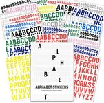 Prstincol 3456 Pcs 36 Sheets Colorful Alphabet Stickers Pad, 9 Colors Self Adhesive Letter Number Stickers Vinyl Waterproof Decals for Mailbox Gift Decoration Door Classroom Decor DIY Crafts