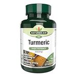 Natures Aid Turmeric 8200 mg, High Potency Extract plus Whole Herb, 200mg Curcumins, Vegan, 60 Capsules