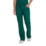 Landau Proflex Tailored Fit Comfort Stretch 4-Pocket Scrub Pants for Women 2043, Hunter, Large