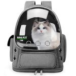 Buraq Bubble Transparent Window Cat Backpack Carrier, Breathable & Ventilated, Comfortable & Spacious for Cats, Durable & Stylish Design (Grey)