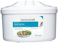 KitchenCraft Salad Spinner and Dresser, BPA Free Plastic, Medium, 22.5 cm, White
