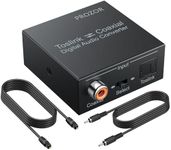 PROZOR 192K Bi-directional Coaxial Optical Converter, Optical SPDIF Toslink to Coaxial, or Coaxial to Optical SPDIF Toslink, Support DTS/Dolby-AC3, Bi-derectional Digital Splitter with Optical Cable