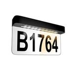 House Numbers, Solar Powered LED Address Plaques Luminous Digital Lights for House and Yard, Included 3 Sets Numbers & 26 Letters (Cool + Warm Color Switch), Black, A(11inchx7.2inch)