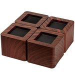 ASPEIKE The Upgrade 4 Packs 3 INCH Bed and Furniture Risers Heavy Duty Bed Lifts - Lifts Up to 6600 LBs Couch, Desk, Tables or Chairs Risers（More Realistic Woody Feel） Dark Wooden Color