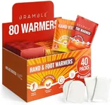 BRAMBLE 80-Pack Warmers - 40 Hand Warmers & 40 Foot Warmers - Long-Lasting Heat Packs (8h) for Outdoor Activities, Sports, and Cold Weather