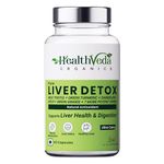 Health Veda Organics Plant Based Liver Detox with Milk Thistle, Green Turmeric, Ginger Powder | Liver Detox Supplement for Healthy Liver, Helps in Cleanse Liver Natural Fatty Liver Support - 60 Vegetarian Capsules