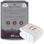 Slumberdown Wonderfully Warm Electric Blanket Double Bed - Dual Control 9-Heat Settings Luxury Heated Fleece Blanket for Bed with Auto Timer - Easy Fit, Comfortable, Machine Washable (150 x 120)