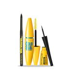 Maybelline New York Eye Makeup Kits & Combos - Eyeliner Combo with Colossal Superblack Kajal, Colossal Waterproof Mascara & Colossal Bold Liner