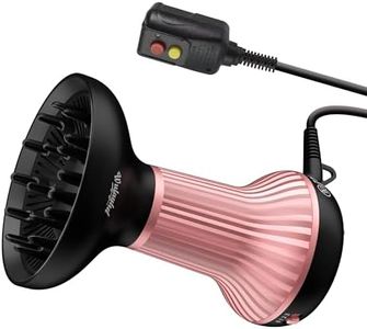 WUFAYHD Diffuser Hair Dryer for Curly Hair with Ceramic Tips, Lightweight Elegance, 2-in-1, Gifts for Her, Reduces Frizz, Enhances Curls, Volumizes, Portable Hair Dryer, ALCI Safety Plug