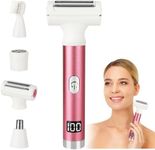 Beanify Electric Shaver for Women Men,Wet & Dry Cordless Electric Razor with 4 Accessories,Rechargeable Beauty Lady Led Display Facial Hair Remover,Smooth & Silky Bikini Trimmer for Face Body (Pink)