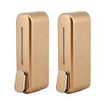 KKD® ABS Wall Mounted Oval Shaped Soap Dispenser, Leak-Free Multipurpose Liquid Dispenser for Hand Wash, Shampoo, Gel Dispenser for Bathroom/Basin/Kitchen Sink (Rose Gold, 300 ml) (Pack of 2)