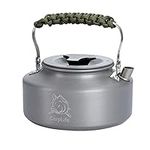 Lightweight Aluminium Camping and Fishing Kettle - CarpLife Products - Fishing Kettle - Camo Paracord Handle 1.1L Capacity - Hand Finished (Green Handle)