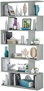 Habitdesign Estantería Salon Comedor Athena, Libreria Oficina, Separador Ambientes, Color Cemento, Medidas: 80 cm (Ancho) x 192 cm (Alto) x 25 cm (Fondo)