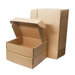 Corrugated Cardboard Shipping Boxes, 25×20×7cm Royal Mail Small Parcel PiP Postal Boxes, Brown Packaging Mailing Boxes for Business, Posting, Storing or Gift (Pack of 15)