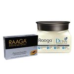 Raaga Professional De-Tan Tan Removal Cream Kojic & Milk, 500g & 7 Step Facial Kit, Platinum, 43g