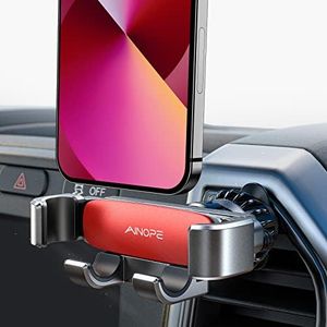 AINOPE Car Phone Holder Mount Vent 2025 Gravity Air Vent Phone Holders for Your Car for iPhone 16 Pro Max with Vent Clip Hand Free Cell Phone Car Mount Holder for iPhone 15 Plus Samsung Red