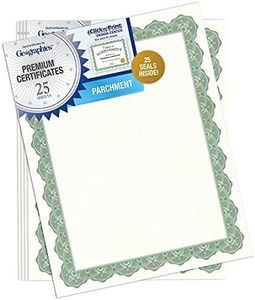 Geographics 39452 Parchment Paper Certificates, 8-1/2 x 11, Optima Green Border, 25/Pack