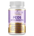 Myo-Inositol & D-Chiro Inositol Blend Capsule, Vitamin D3, Lions, Chaga, Ashwagandha, Folate, PCOS Support Supplement, Hormonal Balance, Healthy Ovarian Function Support for Women, 120 Caps