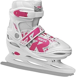 Roces Children's Jokey Ice 2.0 Girls Adjustable Ice Skates, Children's, 450697, White-Fuchsia, 30-33