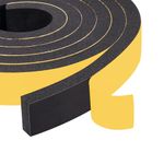 Yotache Foam Strips with Adhesive 2 Rolls 25mm Wide X 10mm Thick, Black Foam Insulation Stripping Tape, 4m Length (2 X 2m Each)