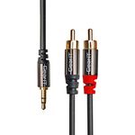 3.5mm to RCA Cable, GearIT Pro Series 50 Feet Premium Gold Plated 3.5mm to RCA Audio Stereo Cable for Headphones, Home System, Car Stereo, iPods, iPhones, MP3 Players and More - Black