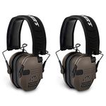 Walker's Razor Series Electronic Hearing Ear Protection Slim Hunting Shooter Folding Earmuff with HD Speakers and Noise Reduction, Dark Earth, Pair